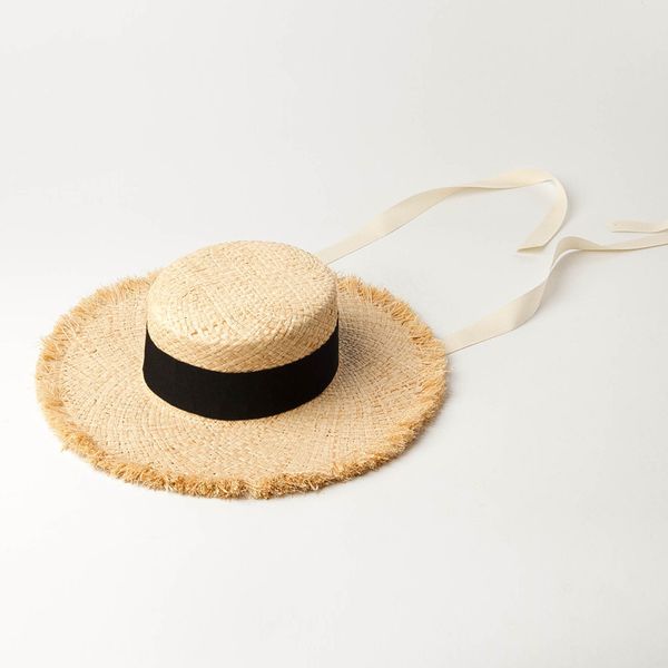 

fashion big hat spring and summer hand knitted lafite with bandage, Blue;gray