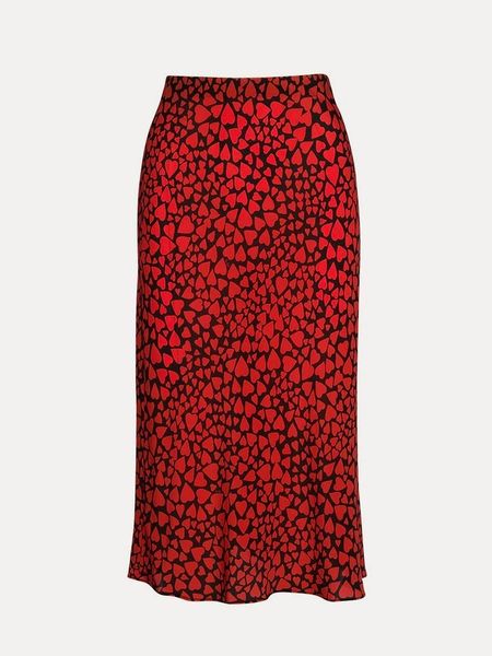 

bbwm woman french style small daisy heart leopard print silk trumpet skirts vintage chic women summer casual slim waist skirt 210520, Black