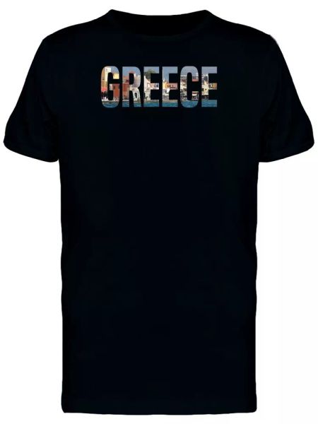 

cityscape on greece country name tee men's -image by shutterstock, White;black