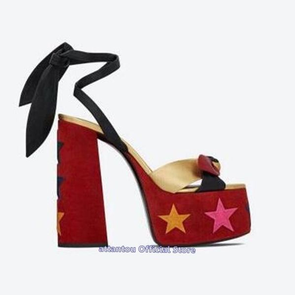 

summer block ultra-high heeled printed leather platform cross knot open-toe ankle strap high heel sandals women dress shoes, Black