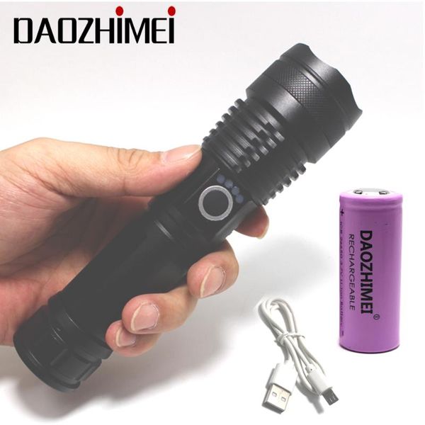 

lumens zoom tactical led xhp70.2 xhp50 usb rechargeable hunting torch 26650/18650 camping lamp light flashlights torches