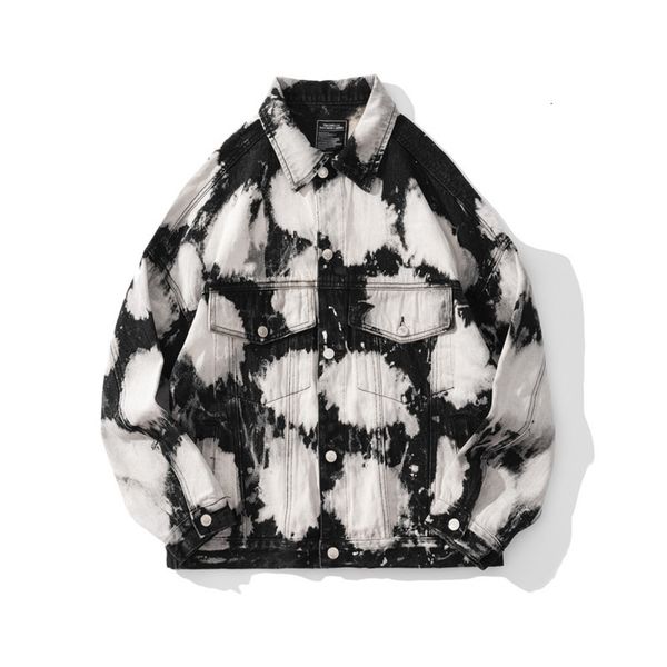 

women's jackets vintage tie dye female jacket spring style black hip hop boyfriend oversized casual single breasted lky1, Black;brown