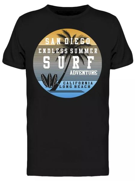 

san diego surf adventure tee men's -image by shutterstock, White;black