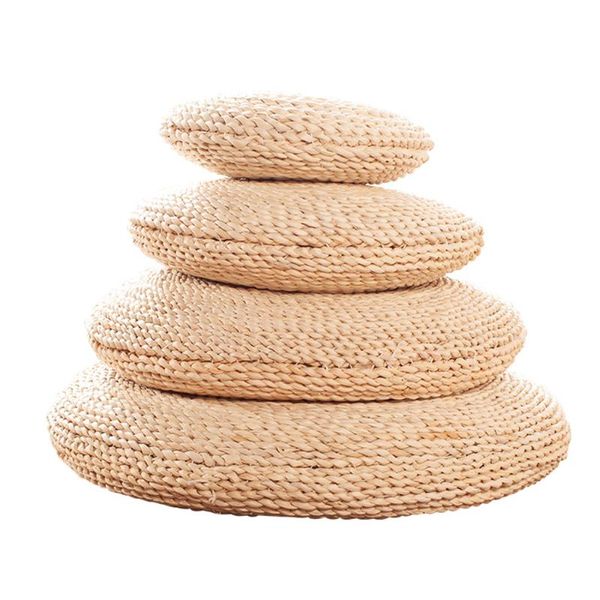 

cushion/decorative pillow natural pouf round hand-made weaving straw cushion meditation soft floor yoga chair seat mat tatami window pad