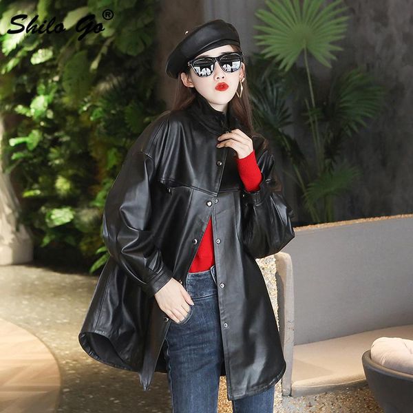 

women's leather & faux b-8-64, Black