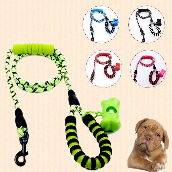 

dog collars & leashes double foam handle large leash nylon rope pet running long lead mountain climbing for medium big dogs
