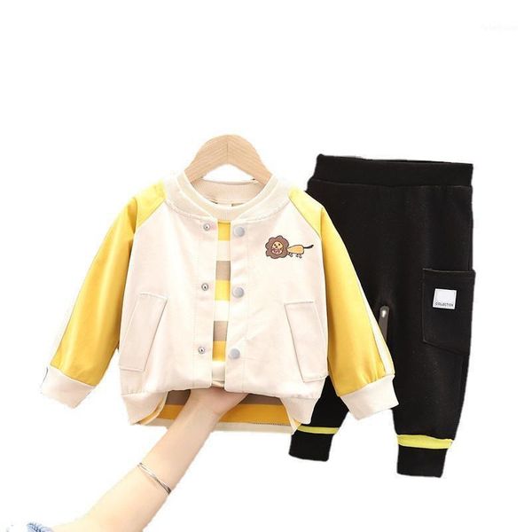 

clothing sets autumn baby girls clothes suit children boys fashion jacket t-shirt pants 3pcs/sets toddler casual kids tracksuits1, White