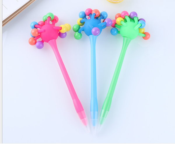 

ballpoint pens ball pen 100pcs/lot 1.0mm multi-bead shaped multi-functional good-looking stationery writing supplies bp116, Blue;orange