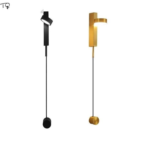 

wall lamps postmodern nordic rotating switch led lamp gold black bedside bathroom living room corridor study sconce light fixture