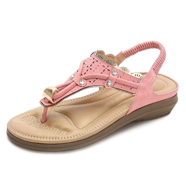 

bohemian sandals women 2021 summer european and american fashion comfortable rhinestone all-match women's shoes, Black