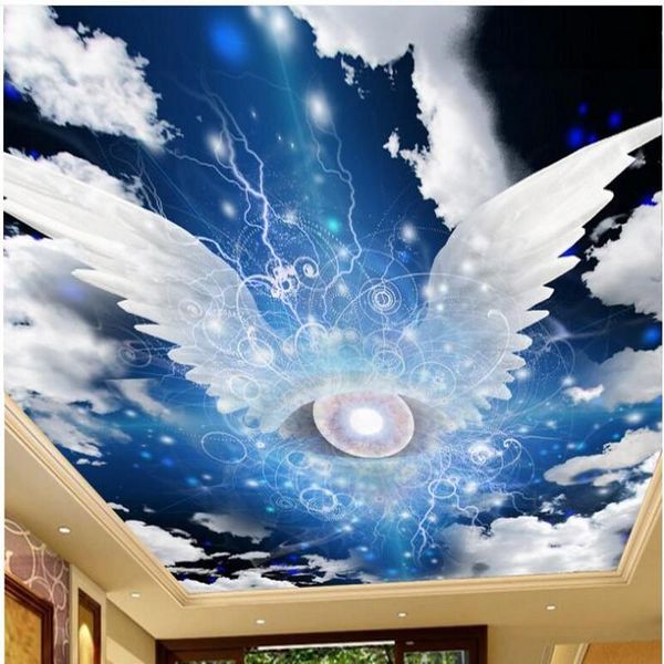 

shuhiko custom large - scale murals angel wings star sky clouds frescoes backdrops wallpaper environmental wallpapers