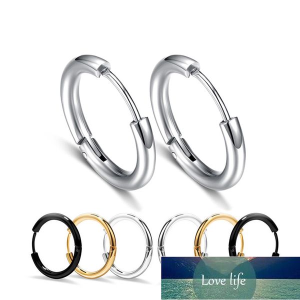 

1pc 8-20mm small stainless steel circle hoop earrings for men women hypoallergenic ear ring clip huggie earring fashion jewelry, Golden;silver