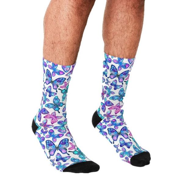 

men's socks funny men's watercolor fruit pattern printed hip hop men happy cute boys street style crazy novelty for, Black