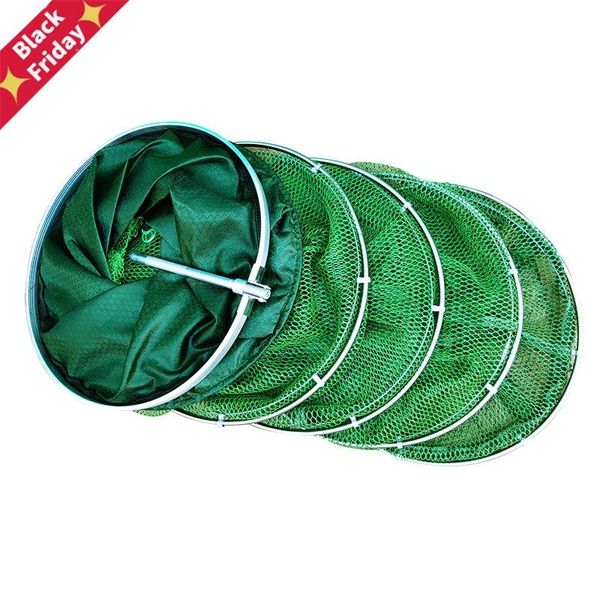 

fishing accessories 2m/2.5m/3m glued fish net real aluminum trap live cage basket collapsible carp tool small mesh no bag b348