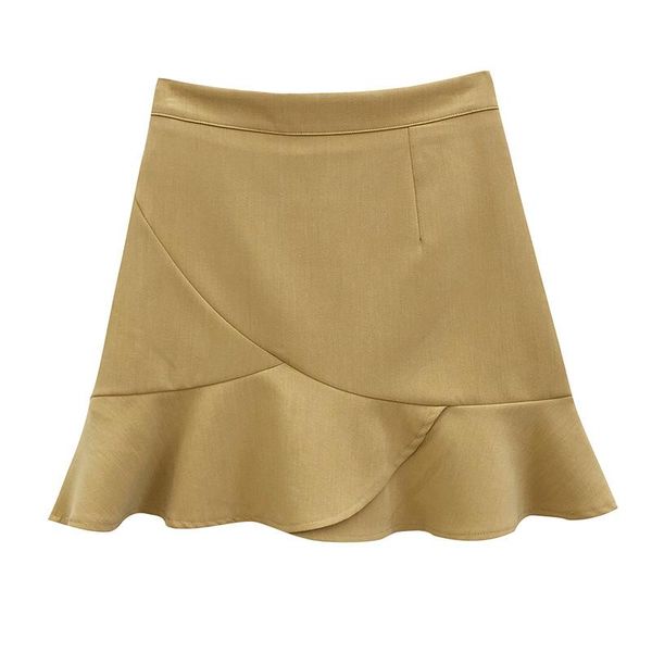 

skirts 2021 spring summer korean style high waist a- line ruffles fishtail skirt bag hip anti-slip net price, Black