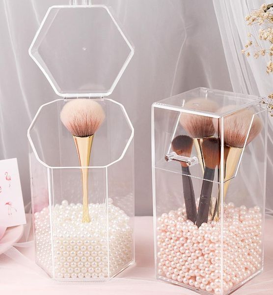 

storage boxes & bins makeup organizer cosmetic box acrylic brush holder lipstick pencil pearl container clear