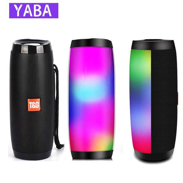 

portable speaker bluetooth-compatible column wireless speaker outdoor bass hifi tf fm radio soundbar with led caixa de som