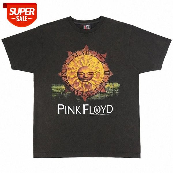 

streetwear men bieber same paragraph sun god washed old band rap high street rock t-shirt loose short sleeves #in6a, White;black