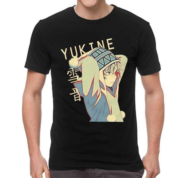 

men's t-shirts yukine noragami men streetwear t shirt short sleeve anime manga tshirts 100% cotton tee clothing, White;black