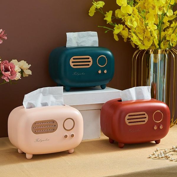 

tissue boxes & napkins retro radio box decoration coffee table storage vintage napkin case organizer ornament wet wipes