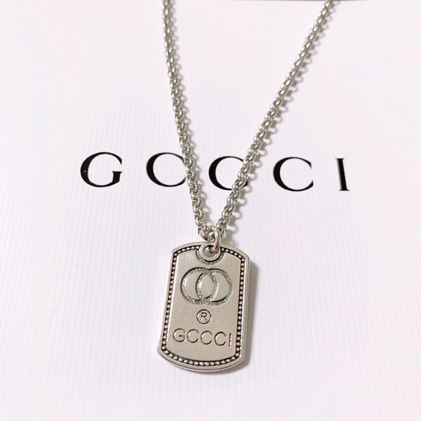 

new square necklace trend letter and exclusive fine jewel, Silver