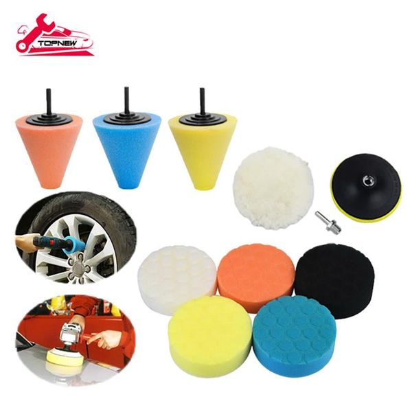 

care products 11 pcs 4 inch polishing pads sponge buffing waxing with m14 drill adapter for car polisher