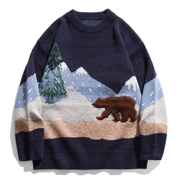 

men's sweaters pyjtrl snow mountain bear knits sweaters 08pz, White;black