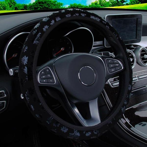 

car steering wheel cover chrysanthemum floral non-slip replacement suv covers