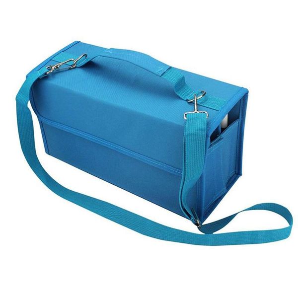 

pencil bags 80 slots large capacity folding marker pen case art markers storage carrying bag durable sketch tools organizer blue