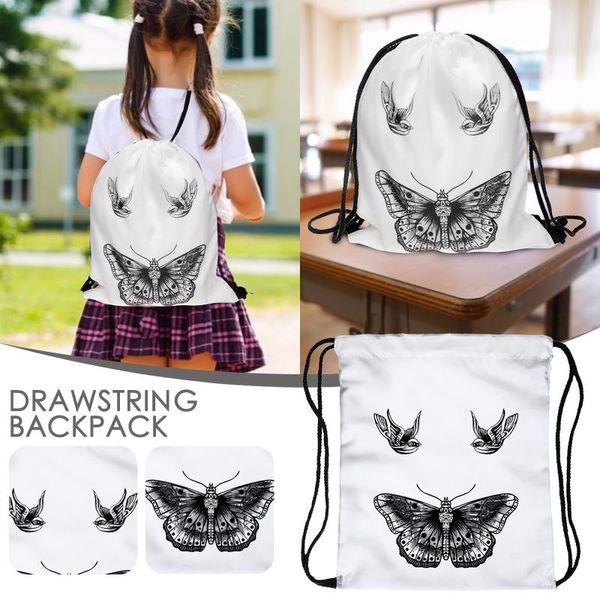 

storage bags 3d printing drawstring backpack print tote bag hiking camping beach swimming men women sports rucksack