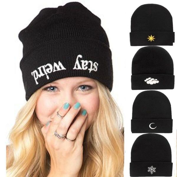 

cycling caps & masks woman/men winter autumn hats knitted beanies warmer bonnet outdoor female beanie 2021, Black