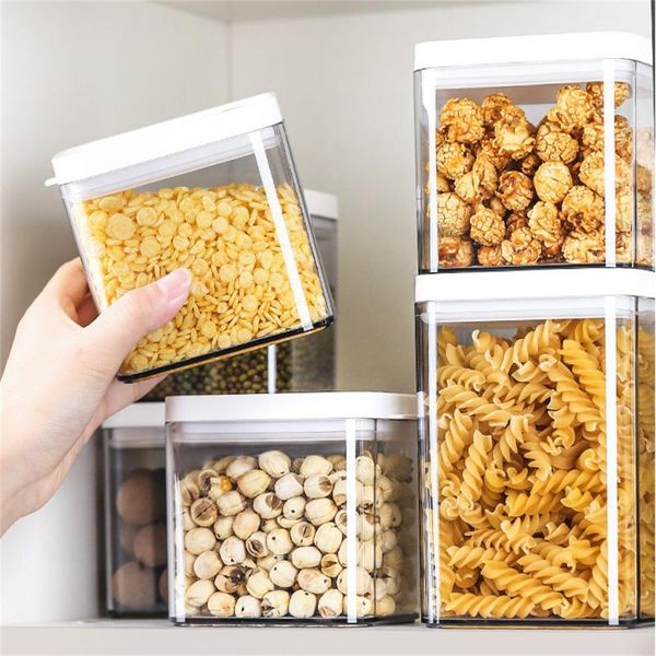 

storage bottles & jars kitchen transparent moisture-proof fresh-keeping sealed nutpopcorn tank boite rangement containers