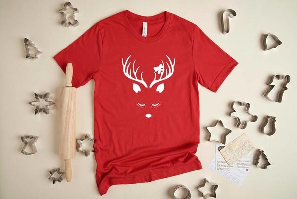 

women's t-shirt christmas deer shirts, t-shirt, shirt, tee, christmas-r880, White