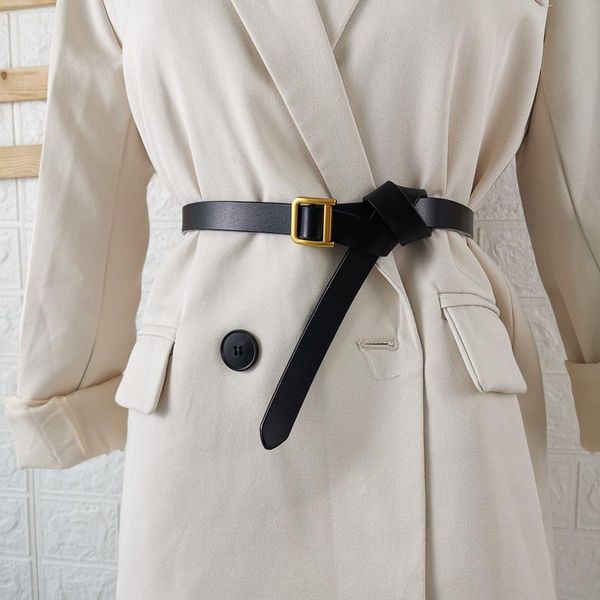 

belts [ewq] 2021 fashion novelty all-match adjustable waist cover women personally twist metal buckle paint leather belt 8y429, Black;brown