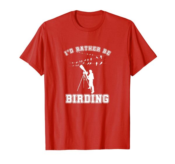 

bird watcher i'd rather birding bird watching t-shirt t-shirt, White;black