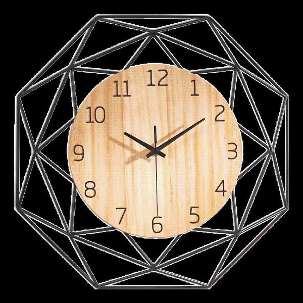 

wall clocks mute clock living room decoration metal watches home decor creative modern nordic quartz art wooden gift