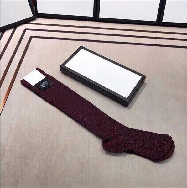 

women designer socks with letters fashion striped sock hosiery luxury design stockings retail 1pairs withs gift box long, Black;white
