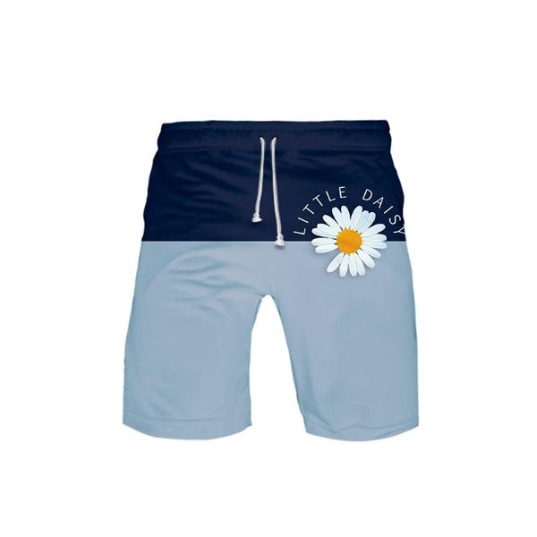 

men's pants men hip hop short beach wear board shorts cartoon small daisies trunks summer quick dry, Black