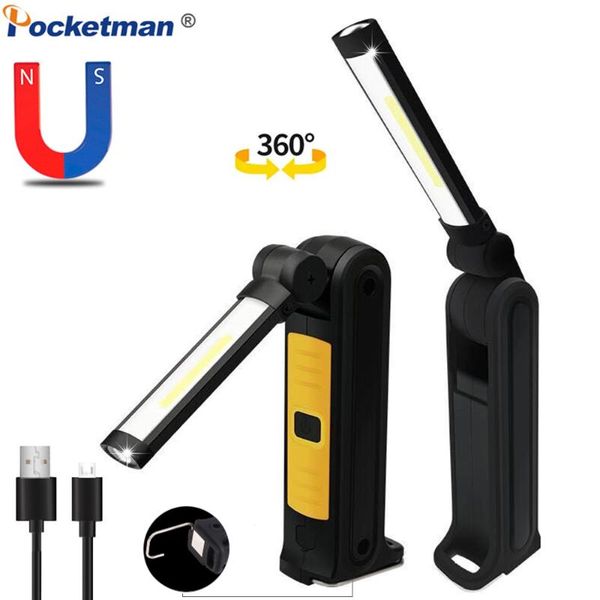 

work light usb rechargeable lamp magnetic ultra bright waterproof torch camping with cable flashlights torches