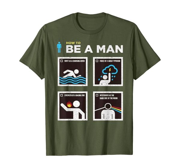 

how to be a man t shirt t-shirt, White;black