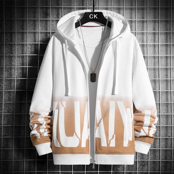 

men's jackets young men jacket casual gradient long sleeve zipper cardigan fashion hooded harajuku outerwear spring oversize 4xl, Black;brown