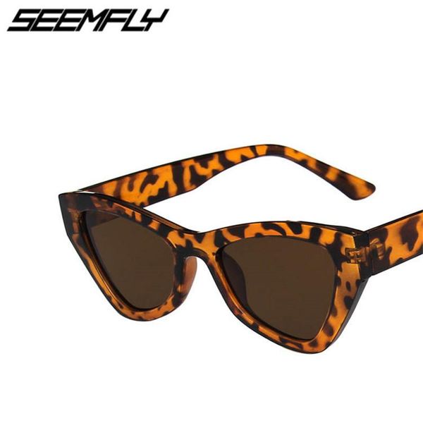 

seemfly vintage fashion retro cat eye sunglasses women sun glasses uv400 shades female goggle colorful eyewear, White;black