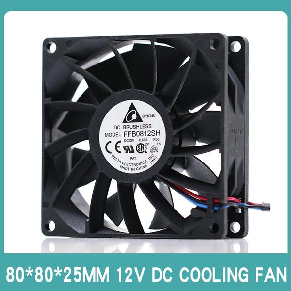 

delta 8025 8cm 12v 0.6a ffb0812sh high speed box cooling fan four wire pwm temperature control regulation fans & coolings