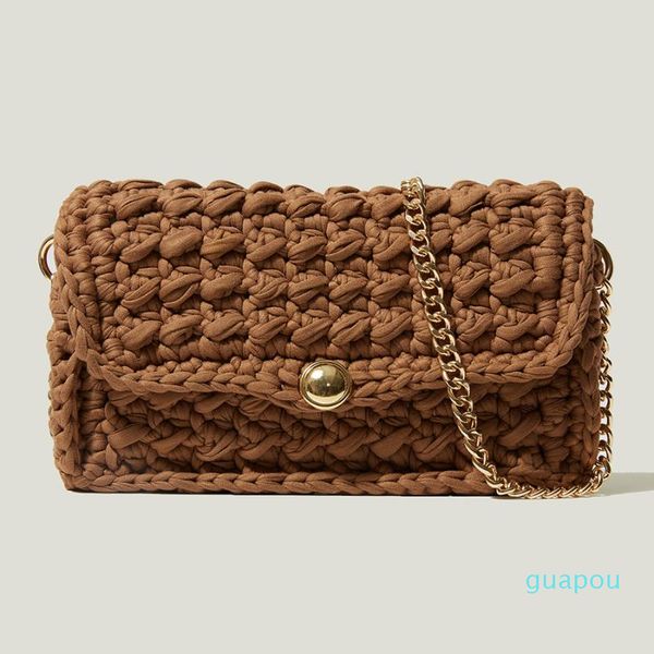 

evening bags woman brand wool woven metal chain bag personality all-match crossbody shoulder fashion tide autumn