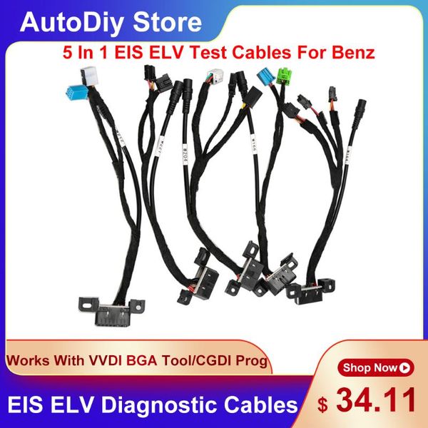 

diagnostic tools 5 in 1 eis elv test line for car cable & connector work with vvdi mb bga tool/cgdi prog auto key programmer