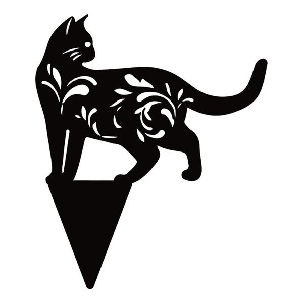 

wedding garden decoration ornament acrylic black dogs silhouette stake sculpture hollow simulation cat craft decorations