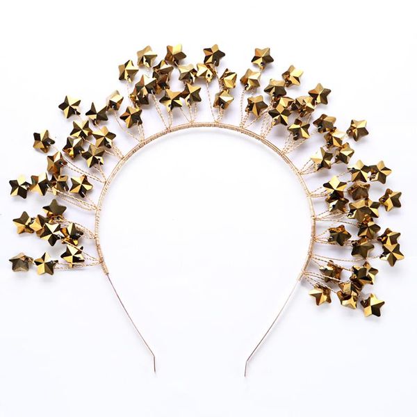 

hair clips & barrettes fashion star style shape hairbands for wedding bride ceremony head piece gold color jewelry women and girl, Golden;silver