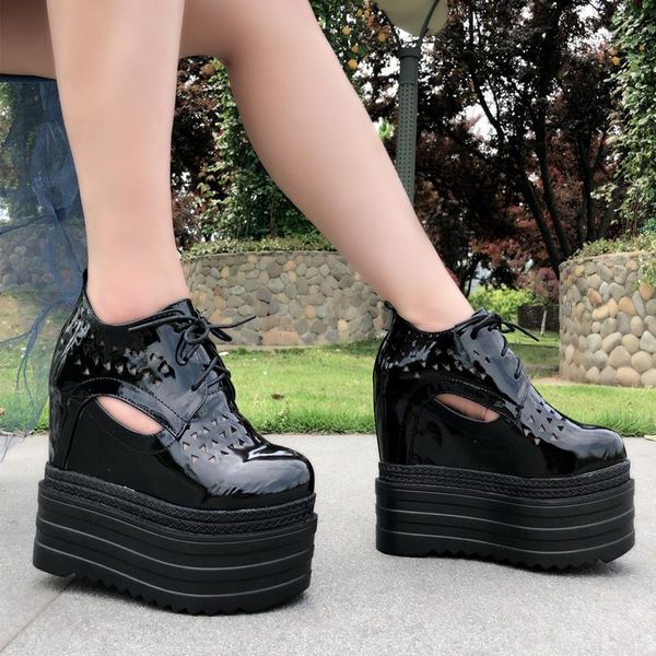 

dress shoes spring versatile breathable thick sole 13cm in height, Black