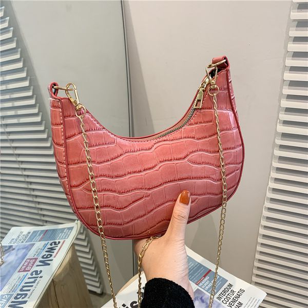 

women's 2021 casual single du underarm fashion shoulder american style satchel summer european and bag new crocodile pattern re atdrb