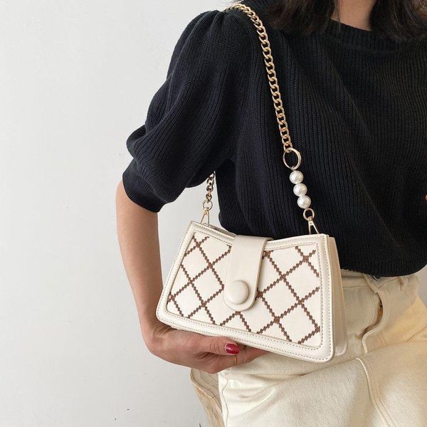 

evening bags handbags shoulder messenger bag saddle ladies white and 2021 summer fashion casual rhombus